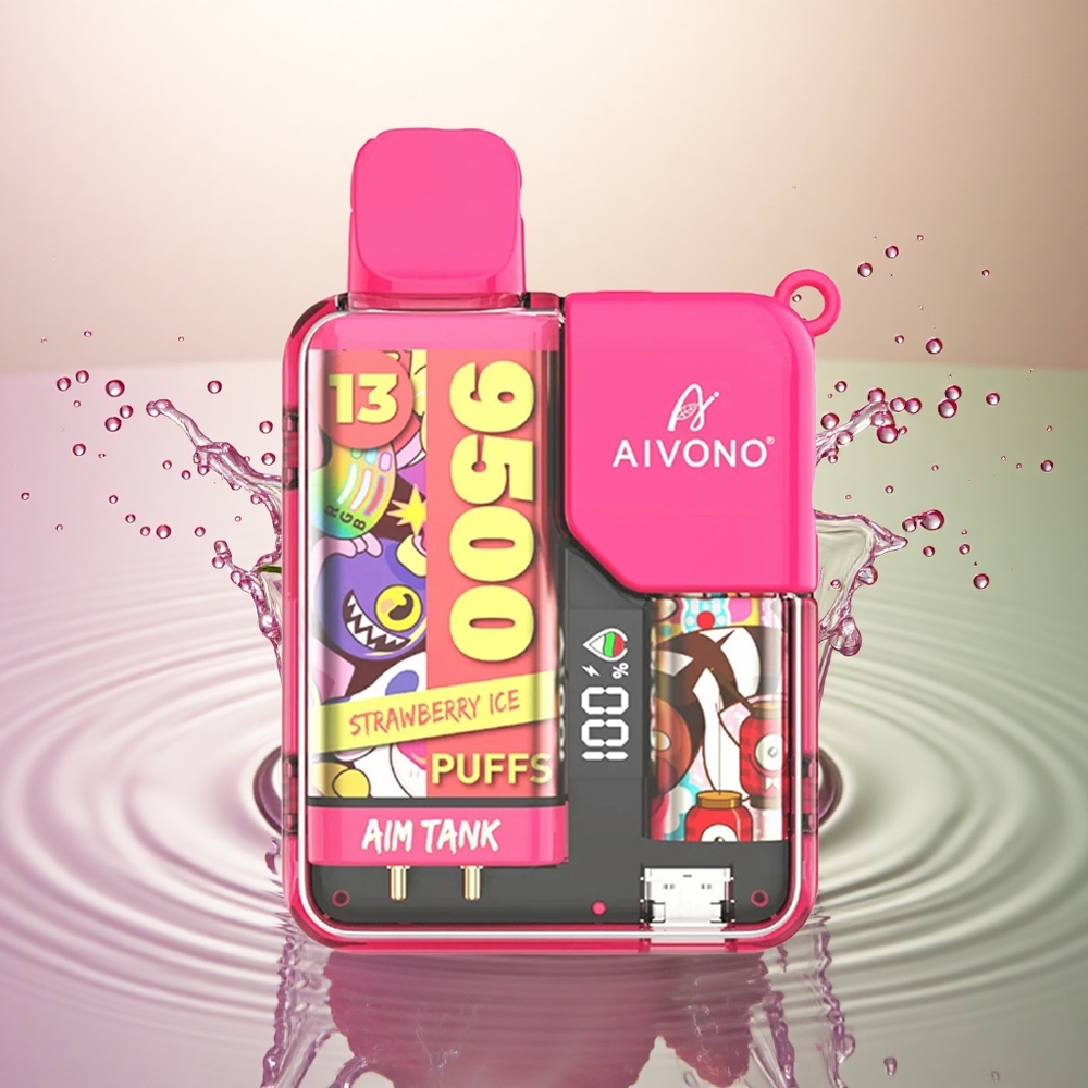 Aivono Aim Tank 9500 Glace à la Fraise 18ml 650mAh