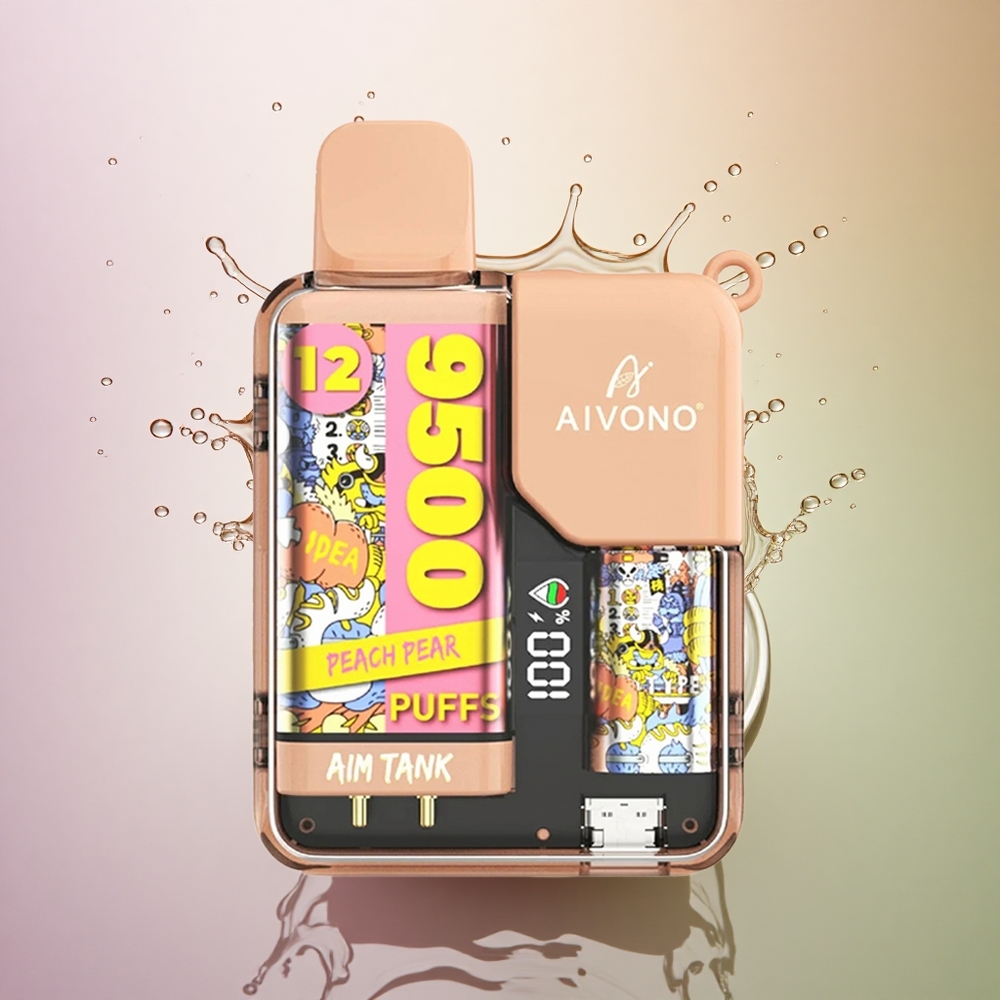 Aivono Aim Tank 9500 Poire Pêche 18ml 650mAh 5% Nicotine